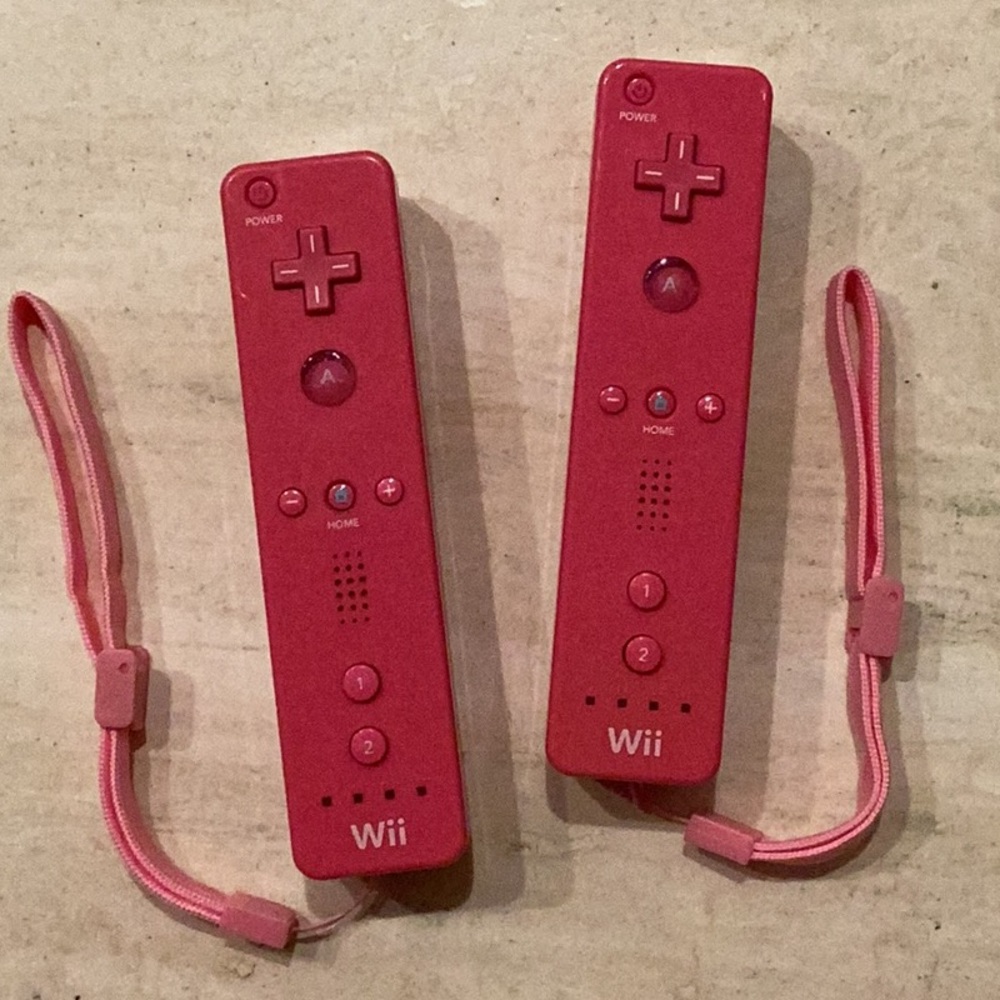 Nintendo Wii Remotes Controller OEM Lot Of 2 Pink Remote Authentic